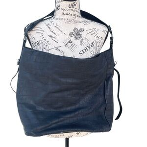 Allsaints Black Cow‎ Leather, Croc Embossed, Paradise N/S Tote, Great Condition